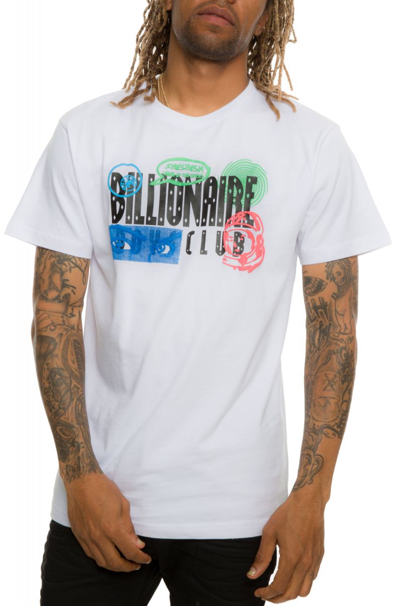 BILLIONAIRE BOYS CLUB Senses Logo Short Sleeve Tee in White 891-3208 ...