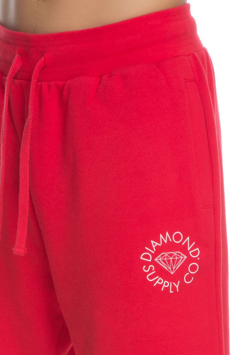 red sweatshorts