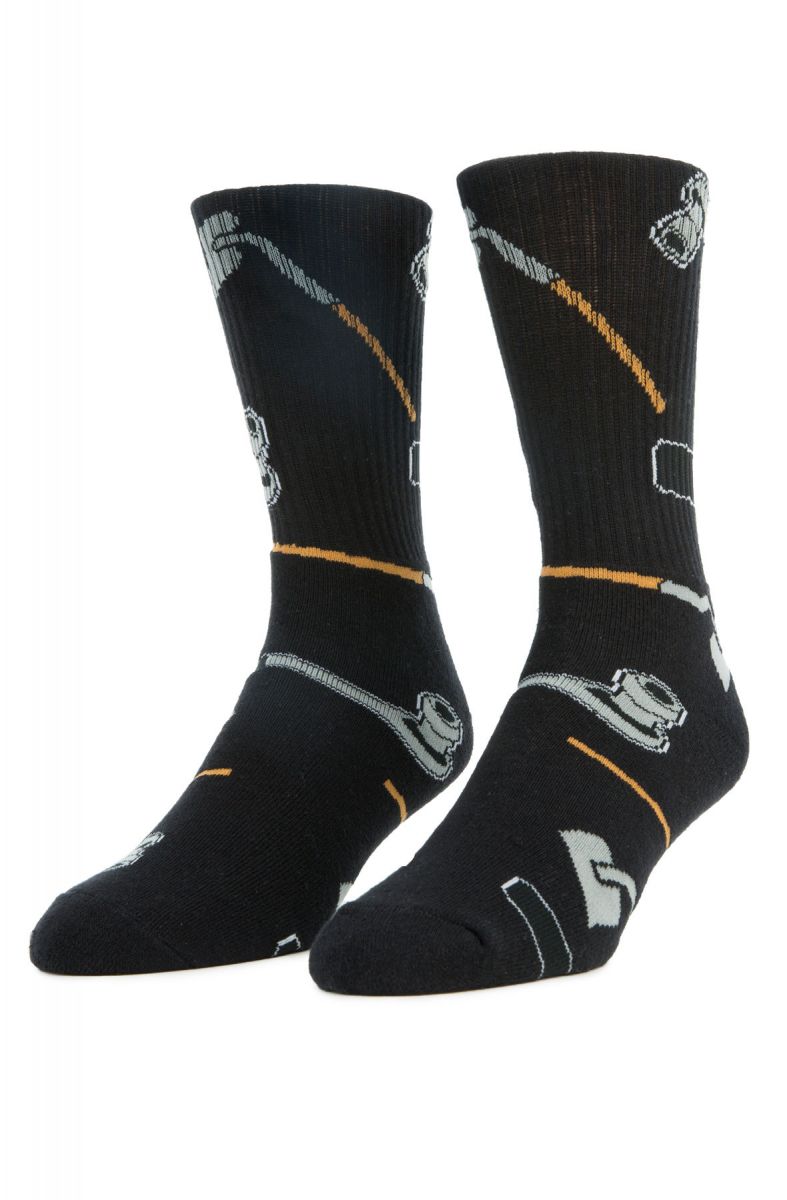 40S AND SHORTIES The Ratchet Hoes Socks in Black 40FORTIES-RATCH-BLK ...