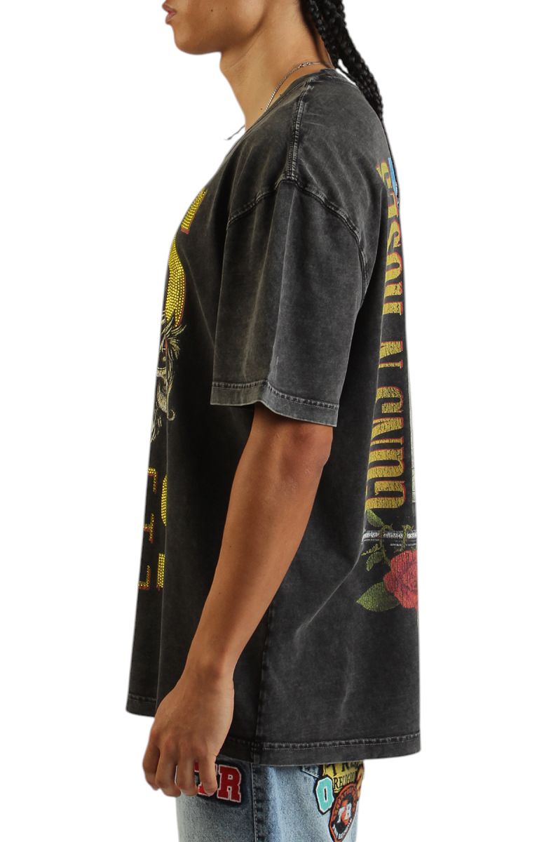 MAXIMA Guns N Roses Outta Me Rhinestone T-Shirt 7U10008-WBK