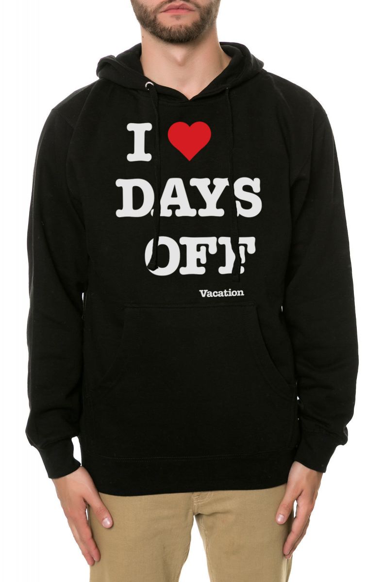 VACATION The I Heart Days Off Hoodie in Black SV-IHEARTDAYS-HOOD-BLK ...
