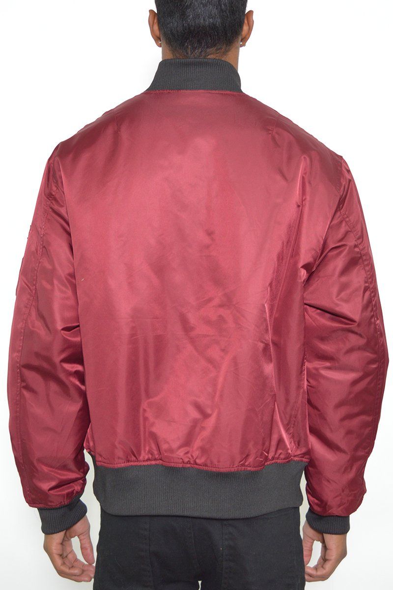 WEIV WINDBREAKER BOMBER JACKET BJ214BURGUNDY Karmaloop