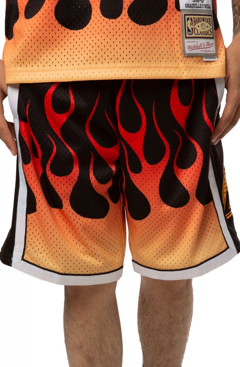 lakers flame shorts