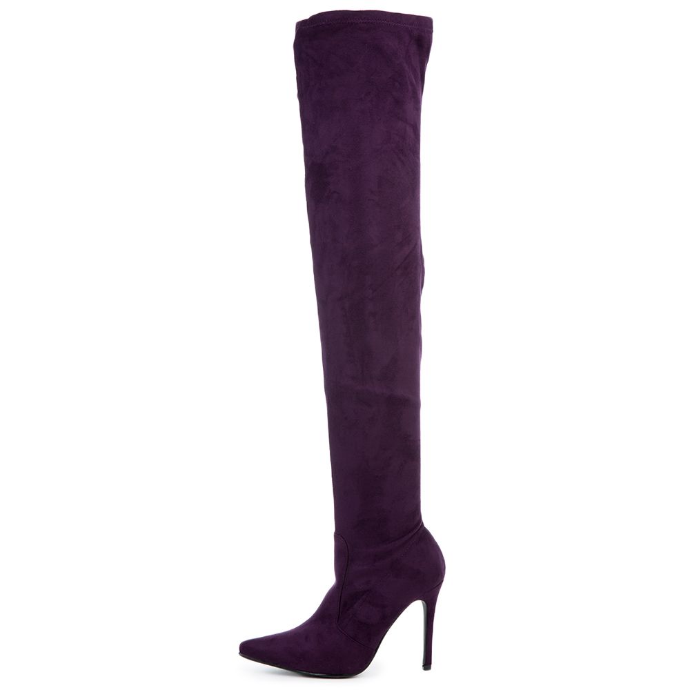 women's purple suede boots