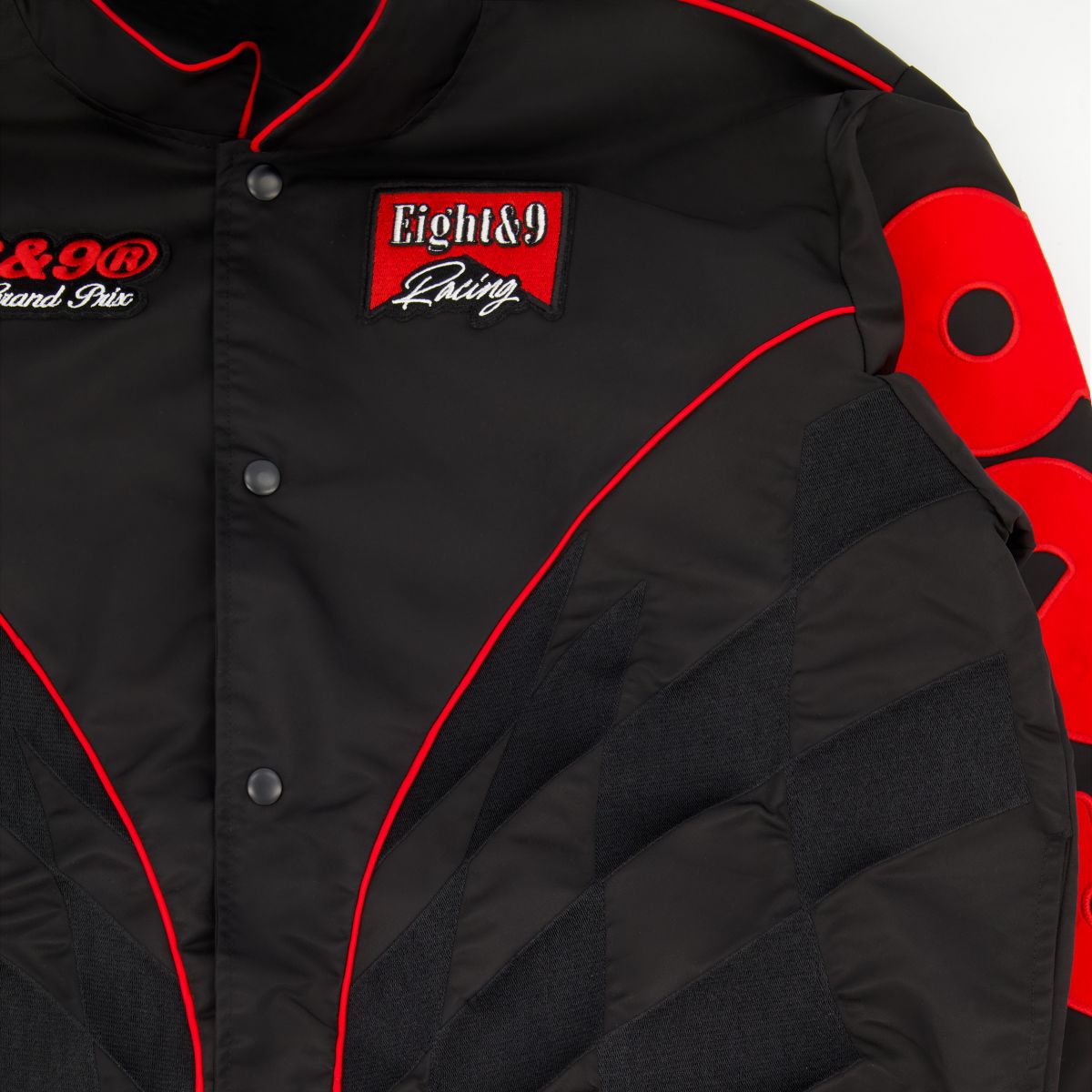 8&9 MFG CO. Grand Prix Bred Nylon Racing Jacket JKGRABLK-BLACK