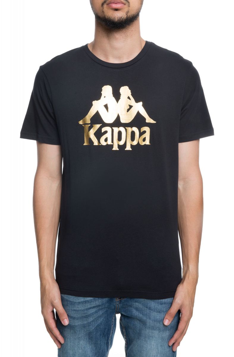 KAPPA The Authentic Estessi T-shirt in Black and Gold 303LRZ0-963 ...