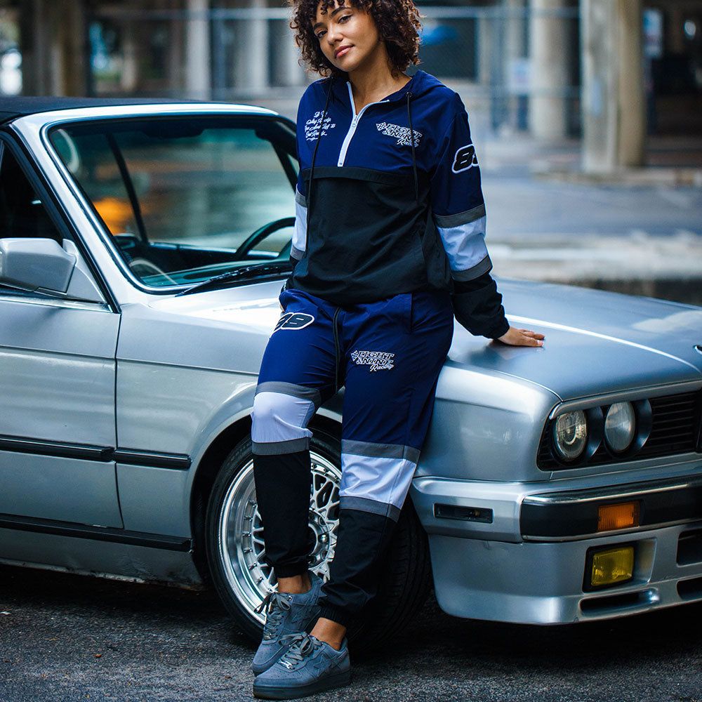 8&9 MFG CO. Race Team Nylon Anorak Jacket Blue JKRACBLU-BLUE
