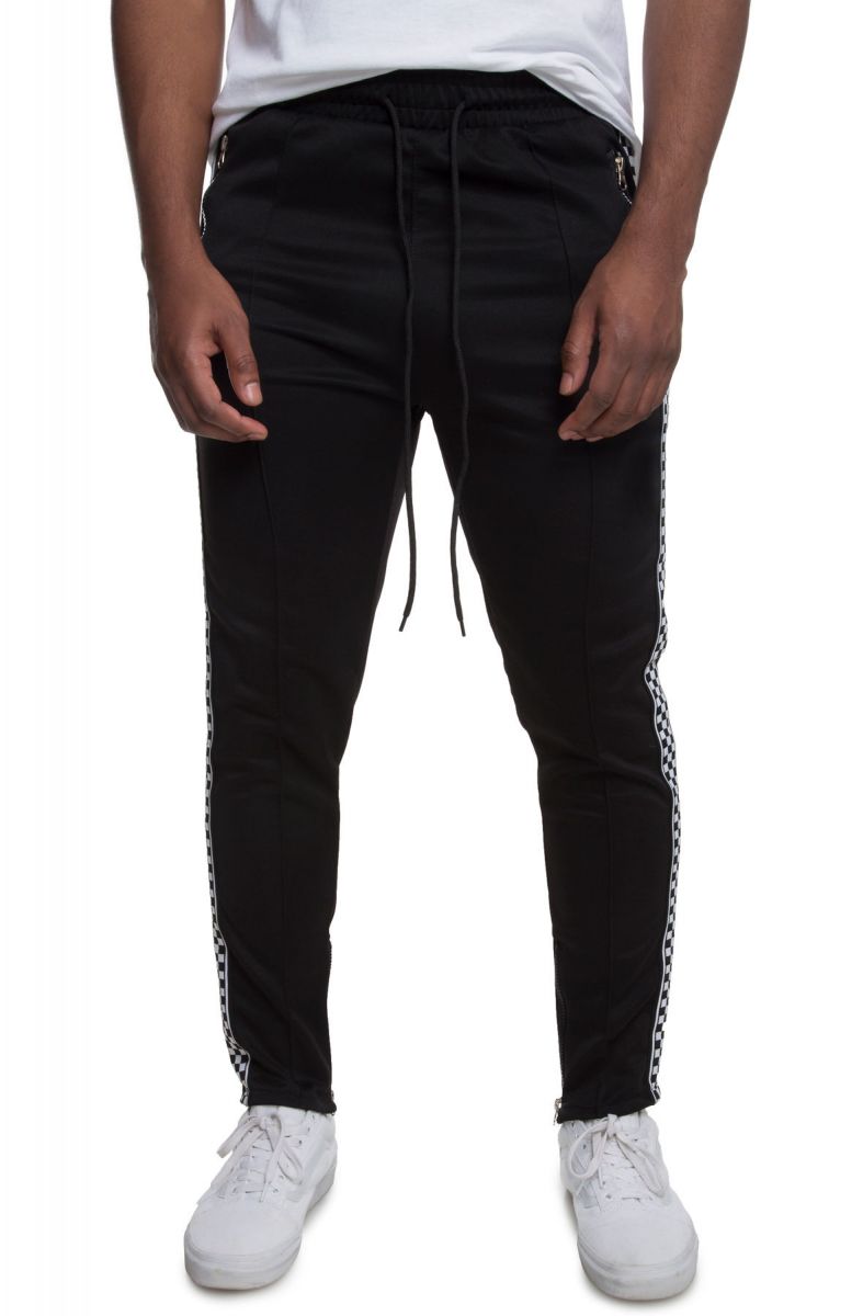 REASON The Bergen Check Track Pants in Black T8BLK Karmaloop