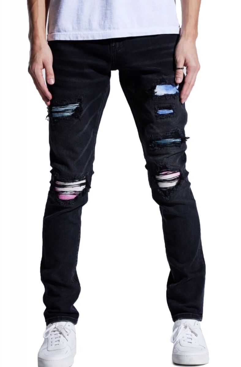 EMBELLISH Topaz Shredded Rip And Repair Jeans EMBSP221-126 - PLNDR