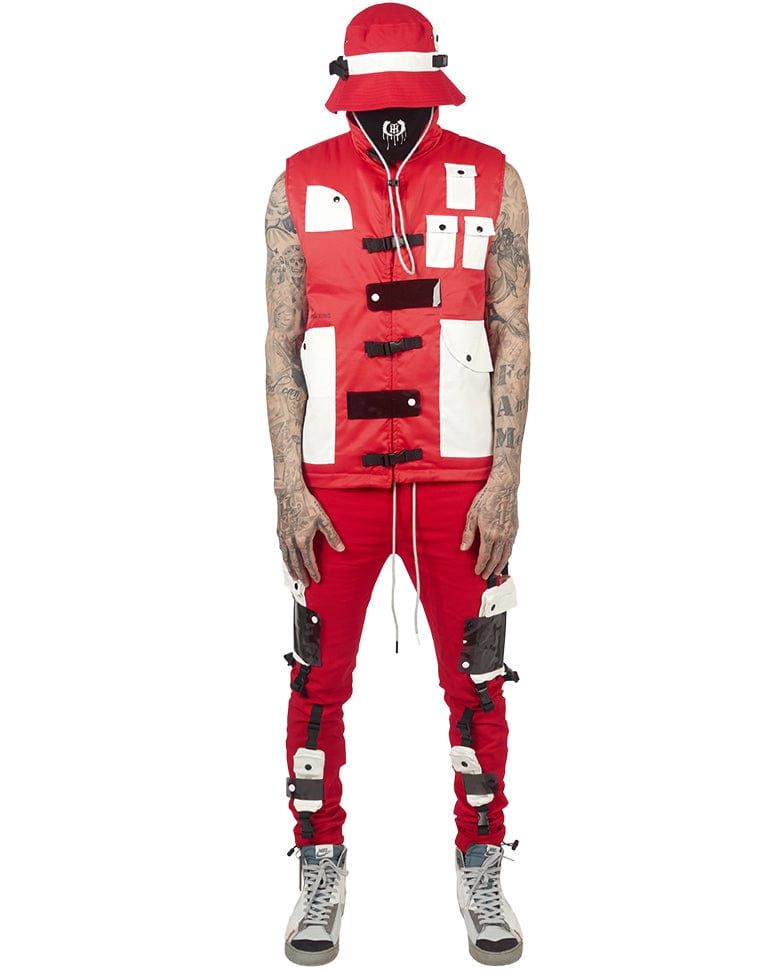 THE HIDEOUT CLOTHING YK Tech Cargo Joggers Pants THC-YK-SK-RED - Karmaloop