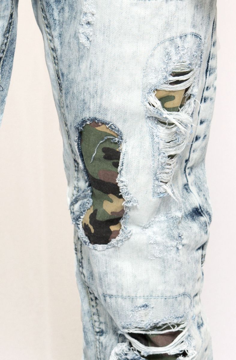 camo distressed jeans