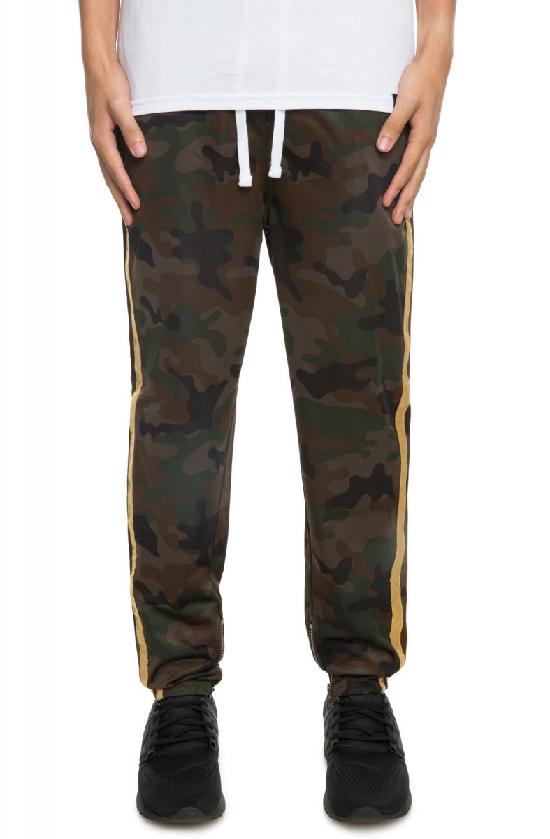 REBEL MINDS The Draco Track Pants in Camo and Gold Taping 82-410CAMO ...