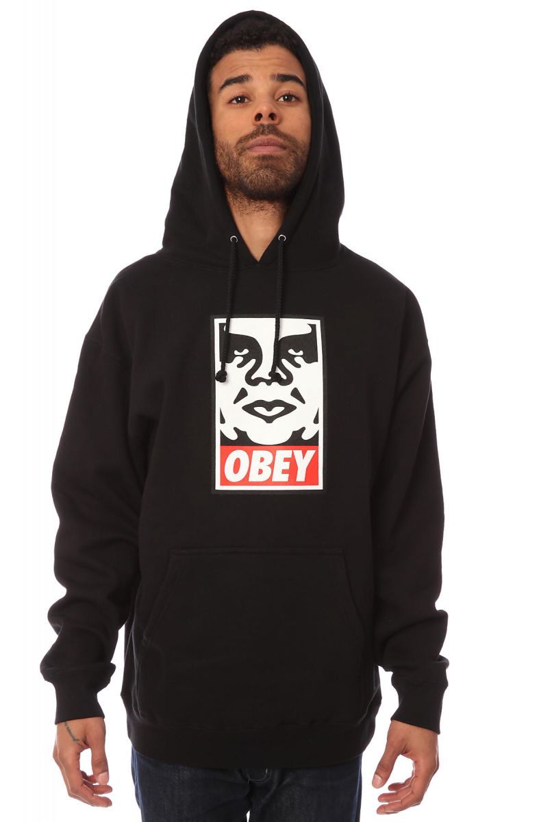 OBEY The OG Face Sweatshirt in Black 111610001-BLK - Karmaloop