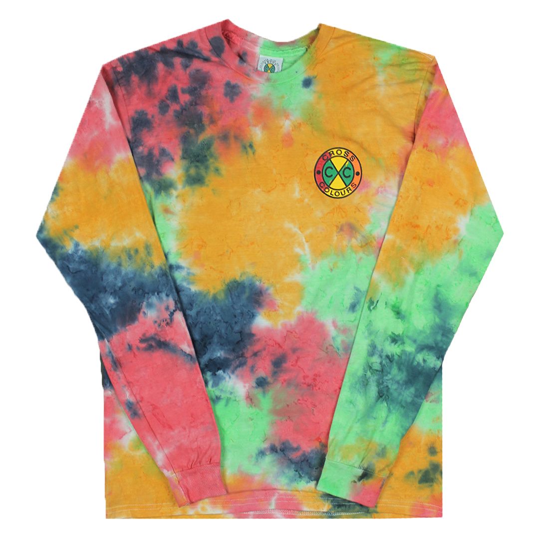 CROSS COLOURS Graffiti Circle Log LS T-Shirt - Tie Dye C11317GRE-TDY ...