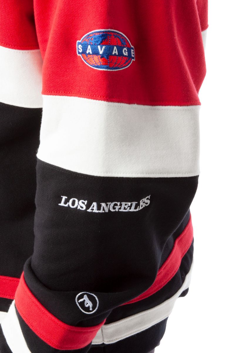 XLARGE JAPAN 91 Team Paneled Hoodie 101221012012-RED - Karmaloop
