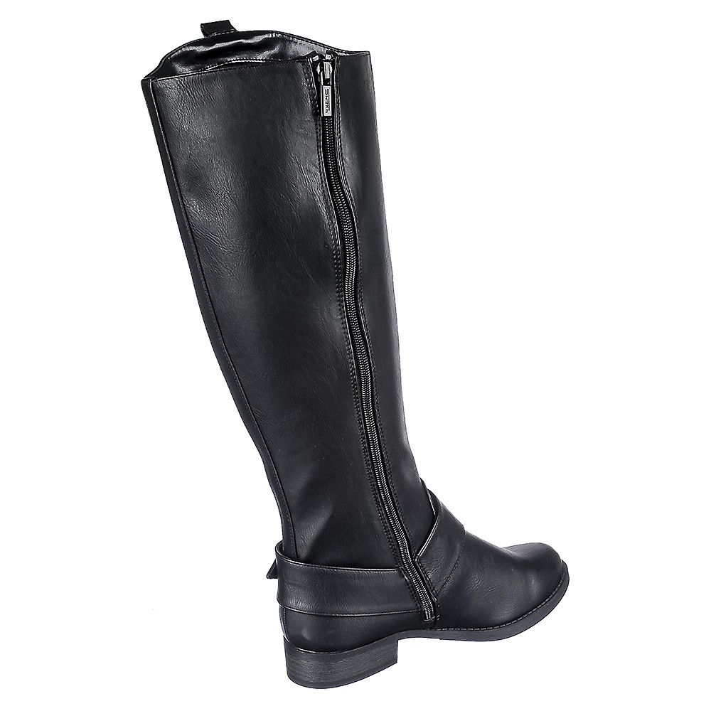 women's black boots low heel