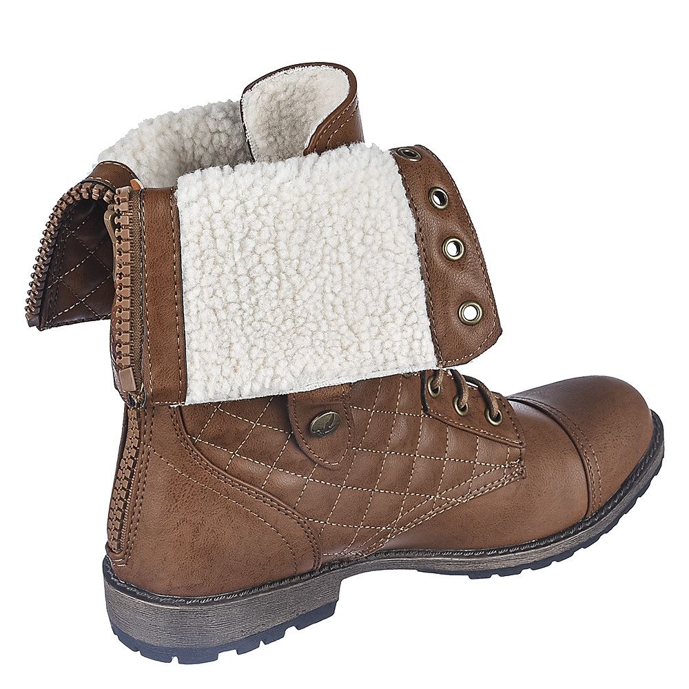 women's fold down combat boots