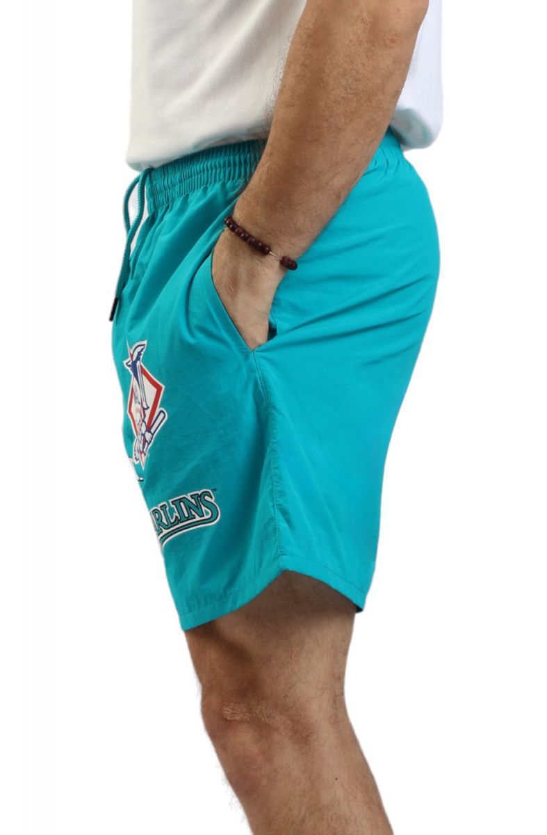 MITCHELL & NESS Florida Marlins Multi Hit Nylon Shorts