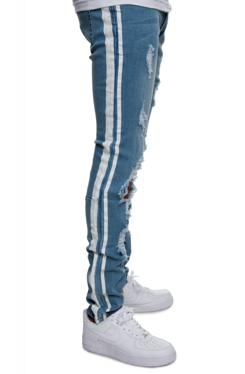 jeans with white side stripe