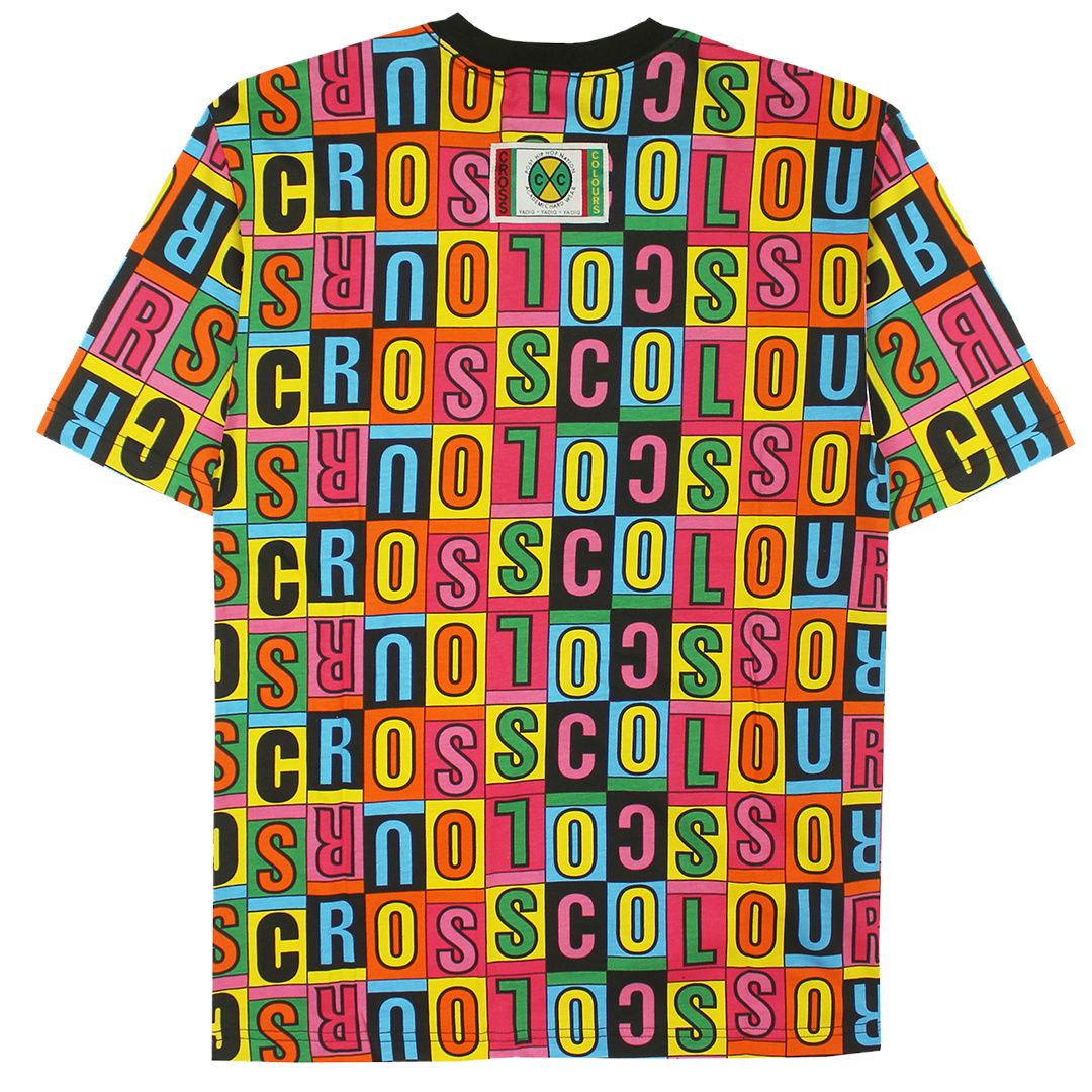 CROSS COLOURS Vintage Block Letter Tee C10010ALP-AOP - Karmaloop