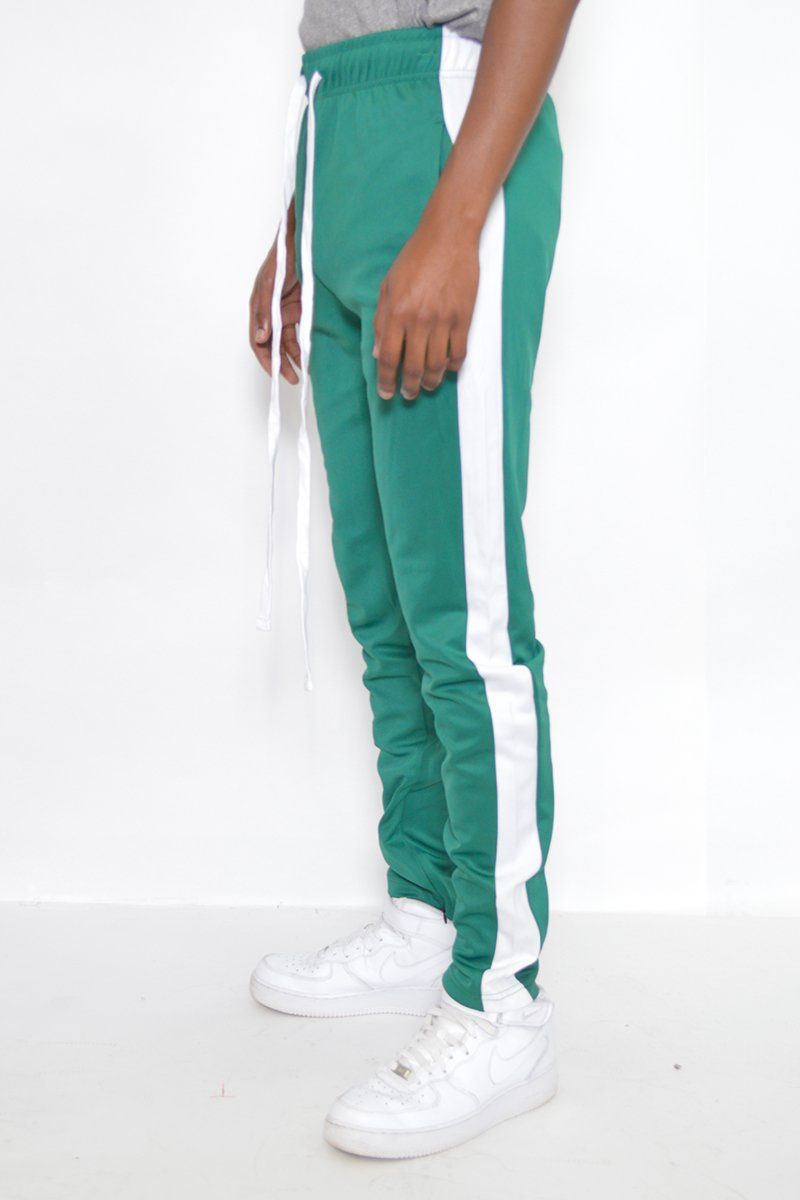 WEIV CLASSIC SLIM FIT TRACK PANTS TP123TEALWHT Karmaloop