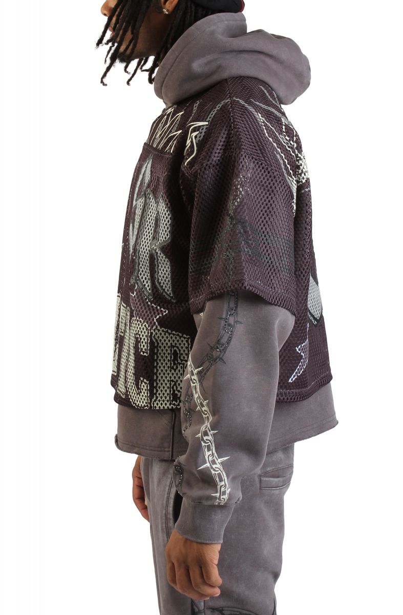 SMOKE RISE Luxe Club Layered Hoodie FO25674SK-TAL - Karmaloop