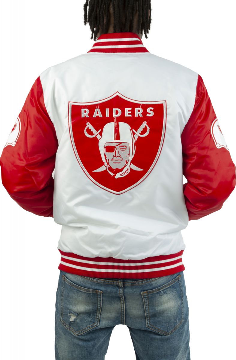 STARTER Las Vegas Raiders White Red Jacket LS200572-RAD - Karmaloop