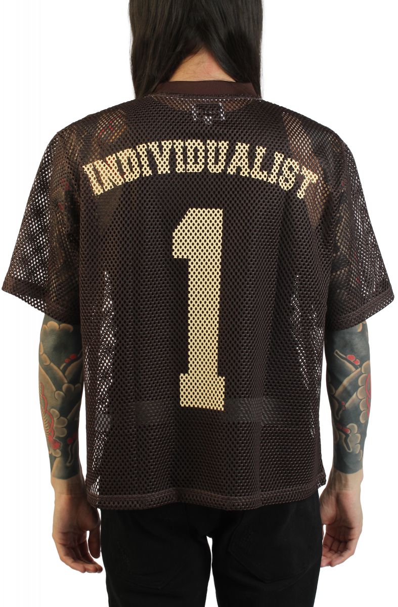 INDIVIDUALIST Knowledge Heavy Box Mesh Jersey IND26110-SSMJ-BRN