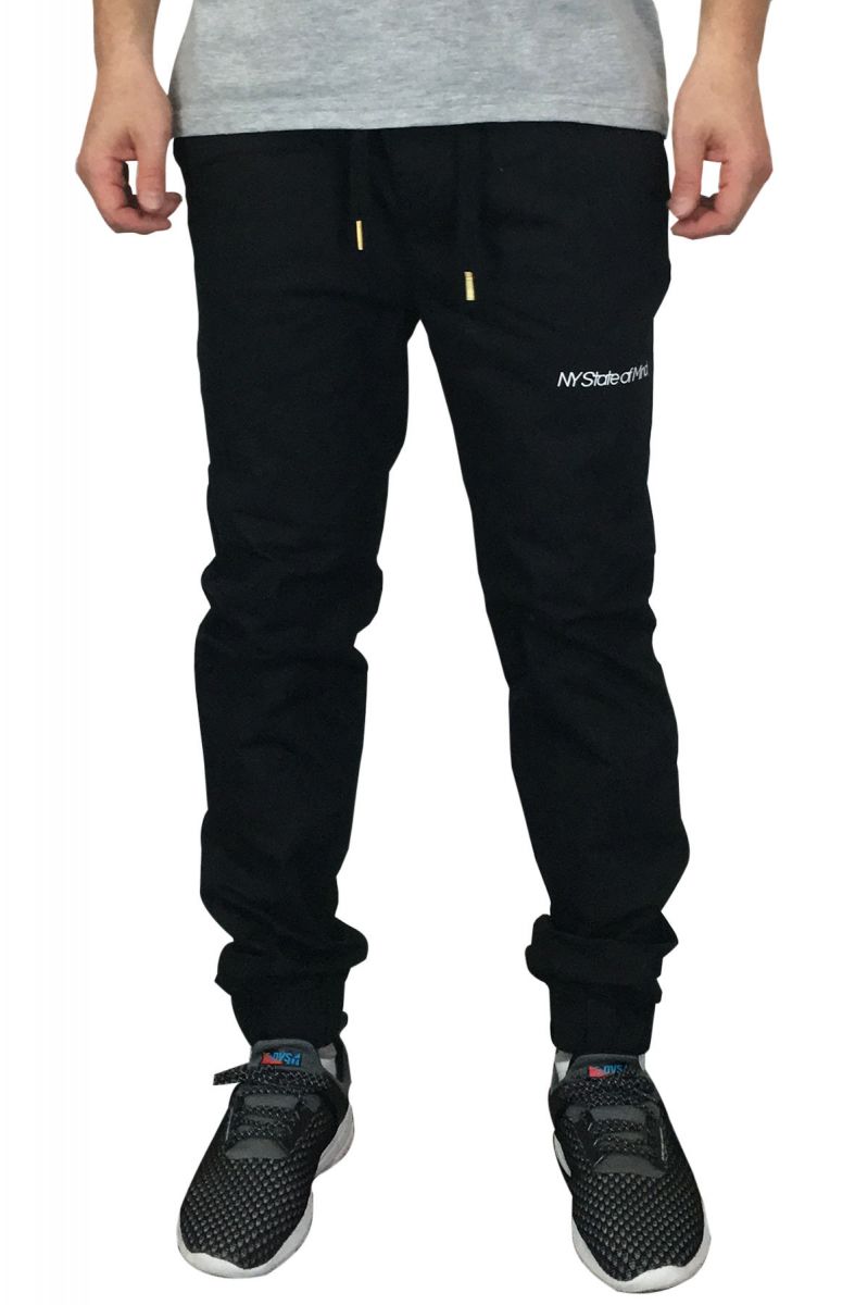 black twill joggers mens