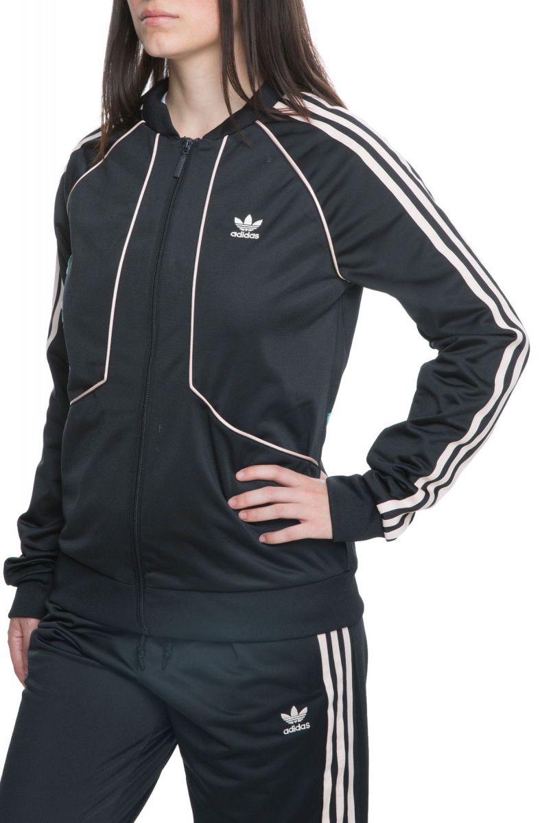 women's adidas striped track jacket