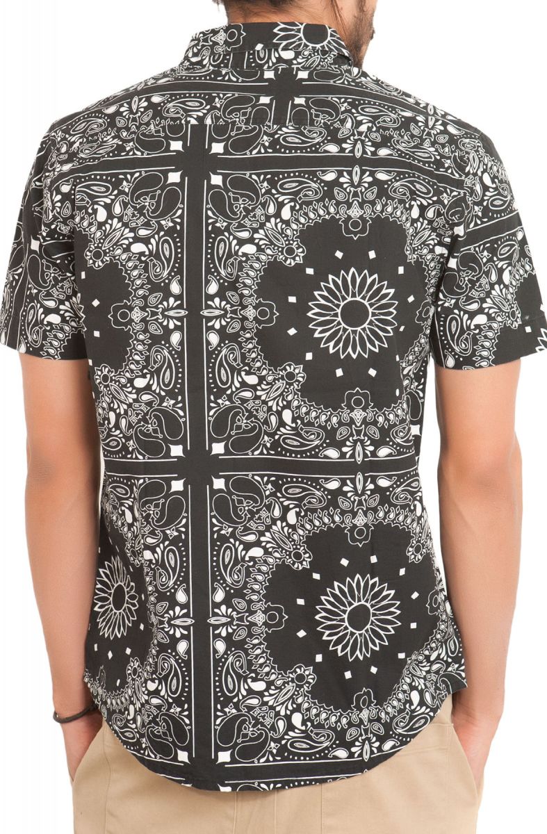 ELWOOD The Paisley Bandana Shirt in Black and White EM4117BANBWH PLNDR