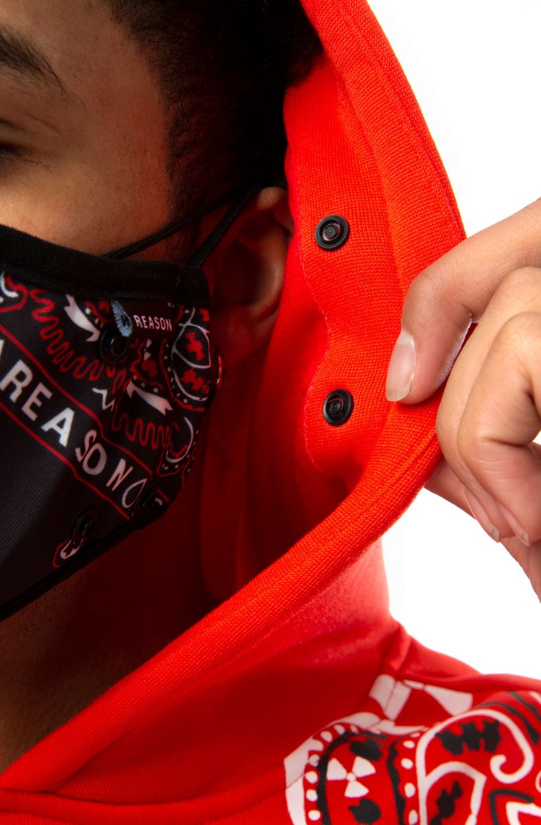 REASON Bandana Hoodie CV-T108RED - Karmaloop