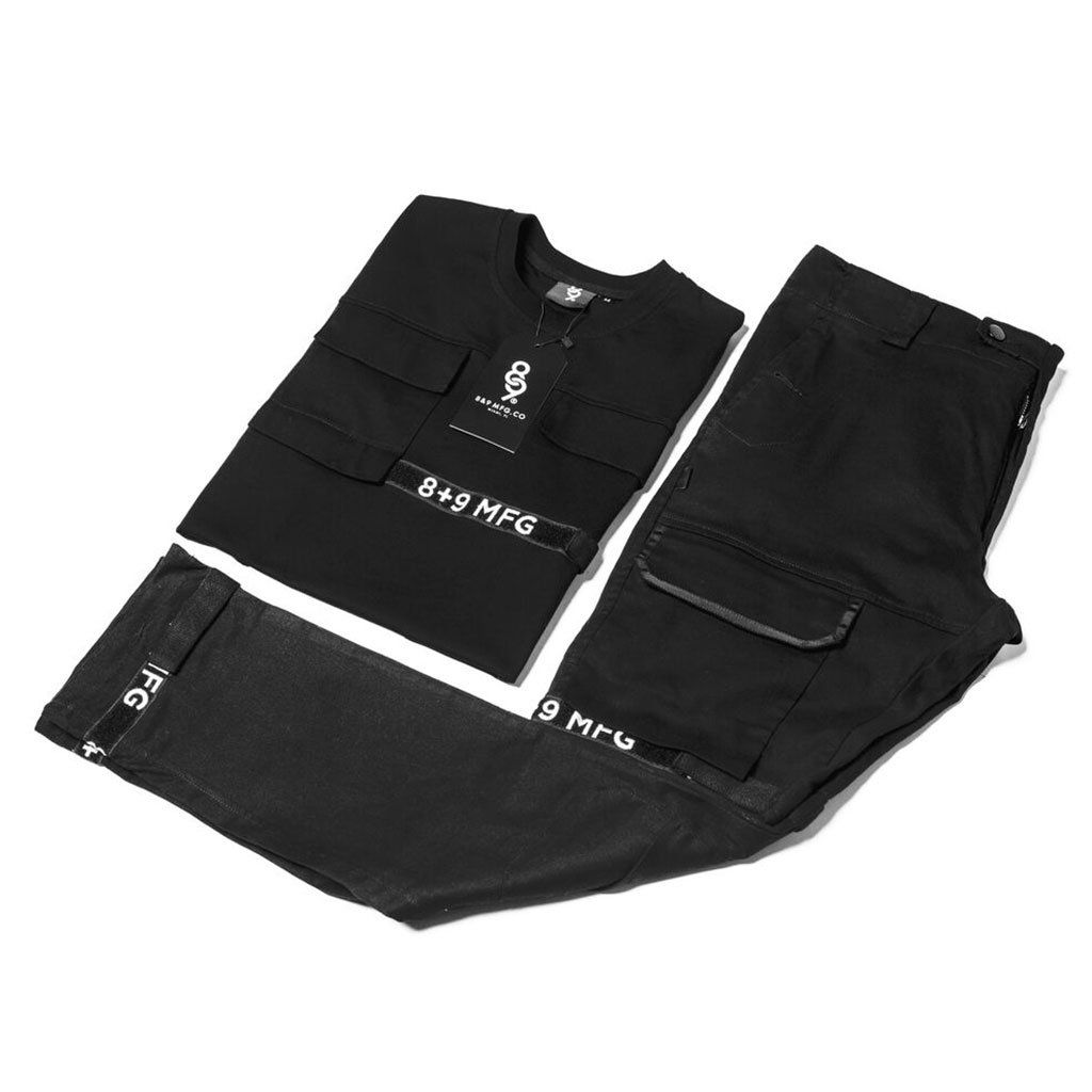 8&9 CLOTHING Strapped Up Slim Utility Pant Black PSTRPBLK Karmaloop