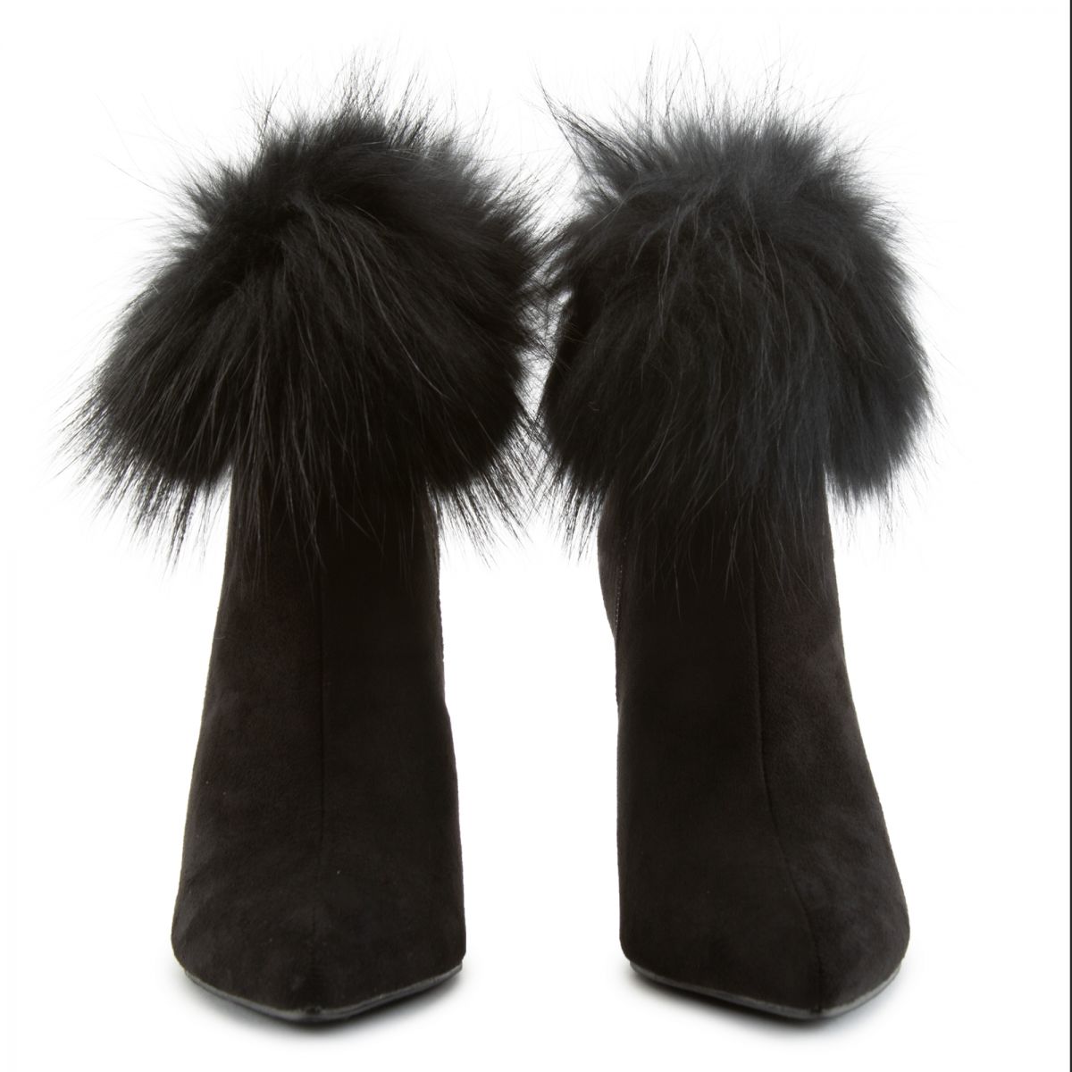 LILIANAS SHOES Stallion1 Fur Heel Booties STALLION1BLK Karmaloop
