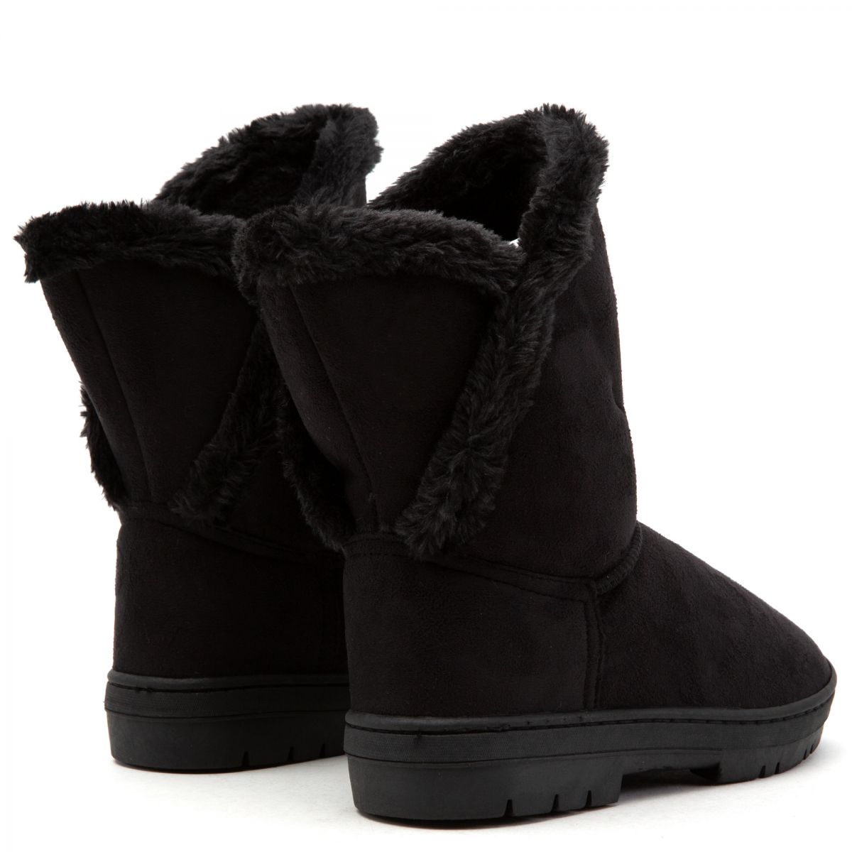 casual flat boots with fur