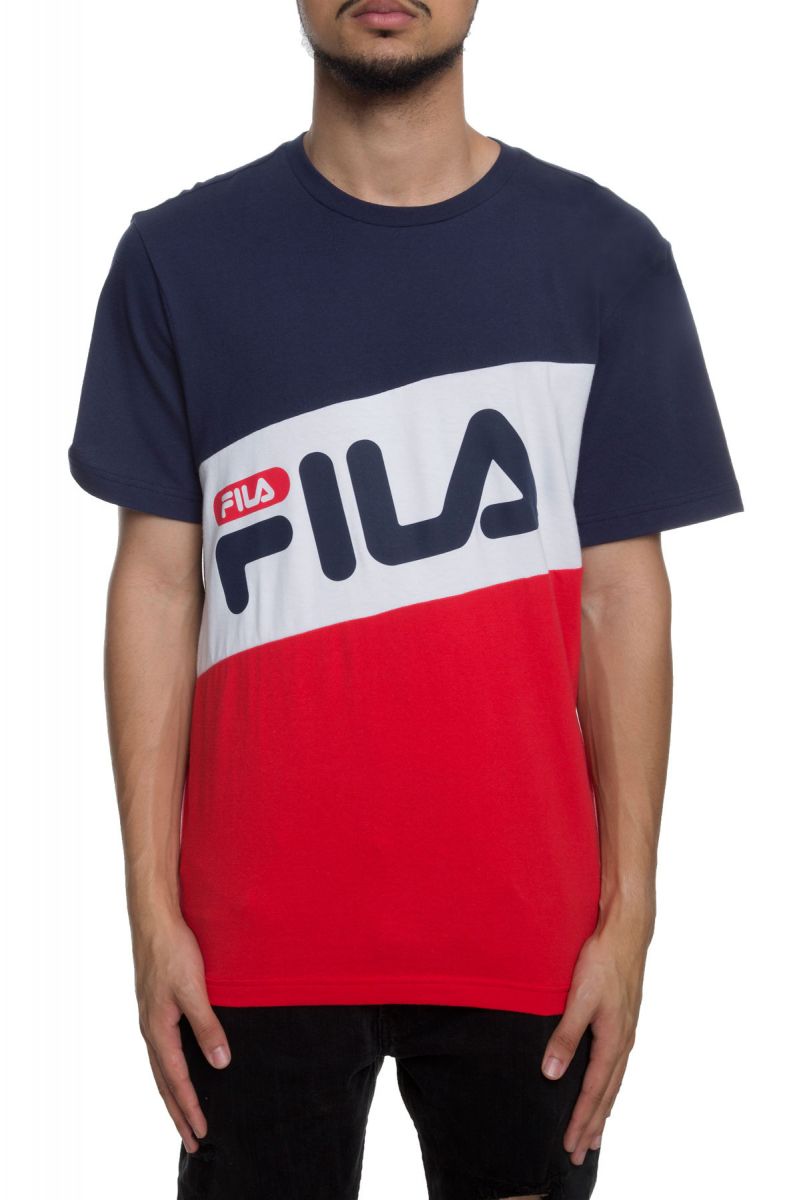 FILA The Diagonal Tee in Navy, White and Chinese Red LM173221-413-NWR ...