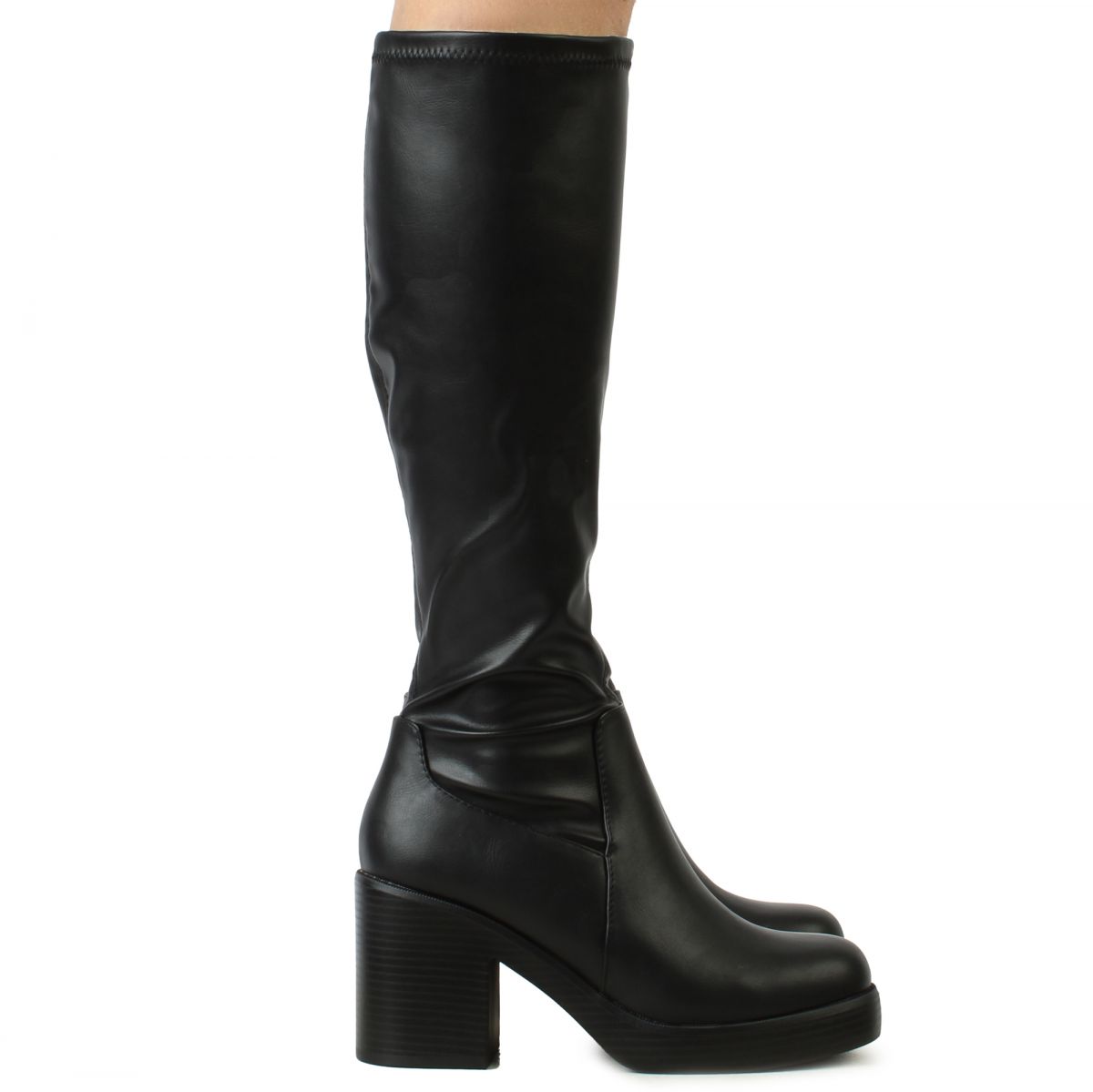 SOLE LA VIE Sonia- Knee High Heel Boot FD SONIA-S-ALLBLK - Karmaloop