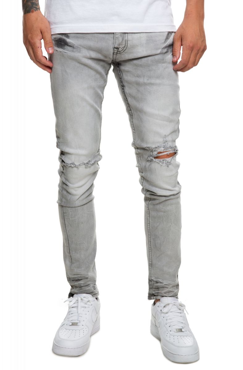 JORDAN CRAIG Sean Knee Rip Jeans in Grey JM3297-GREY - Karmaloop