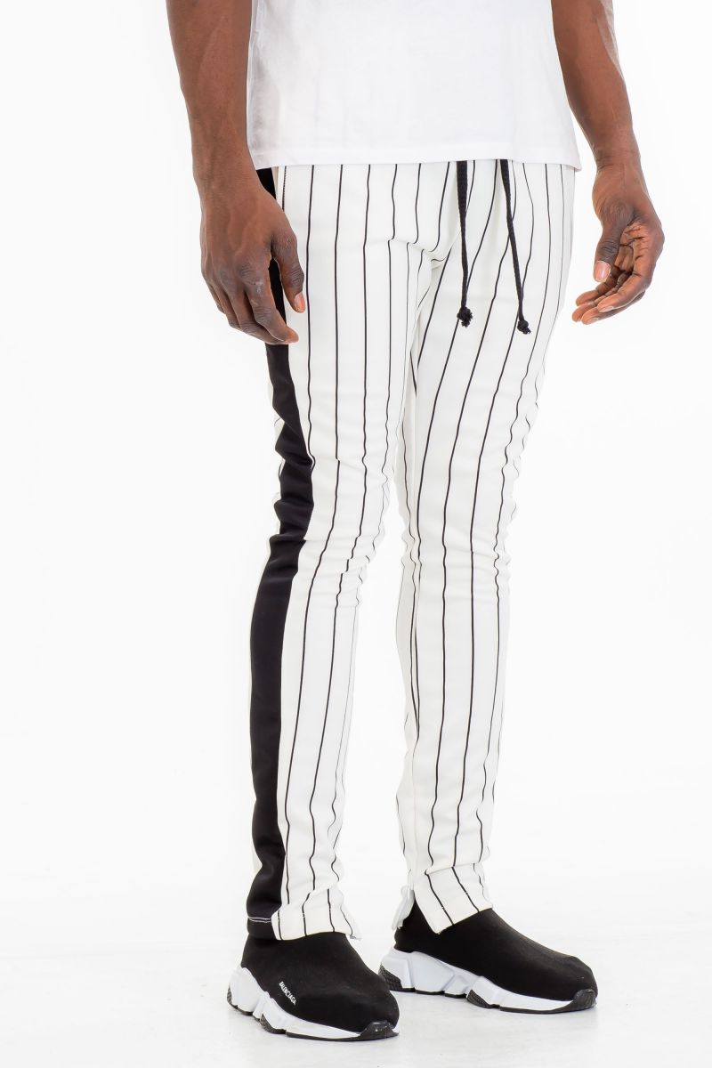 white stripe track pants