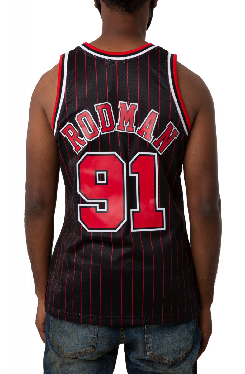 Mitchell & Ness Swingman Chicago Bulls Alternate 1995-96 Dennis Rodman Jersey, Black