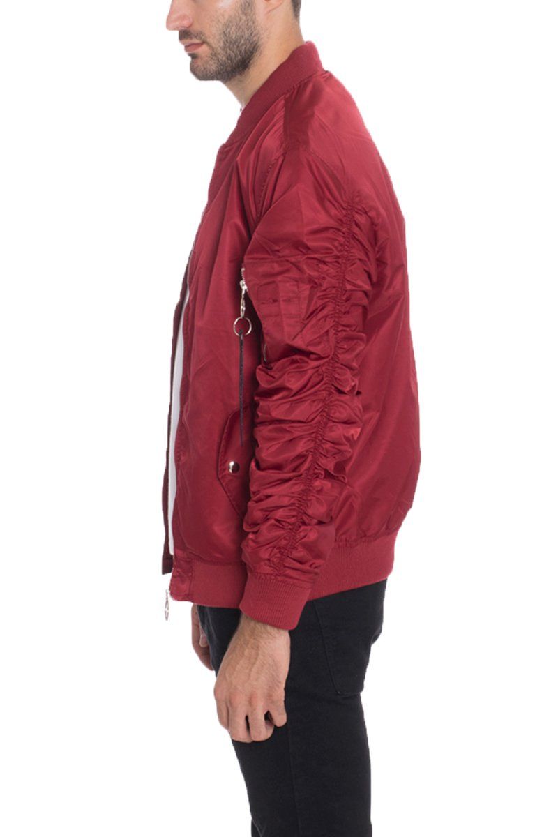 WEIV Men's Scrunched Vinyl Bomber Jacket 6116BURG Karmaloop