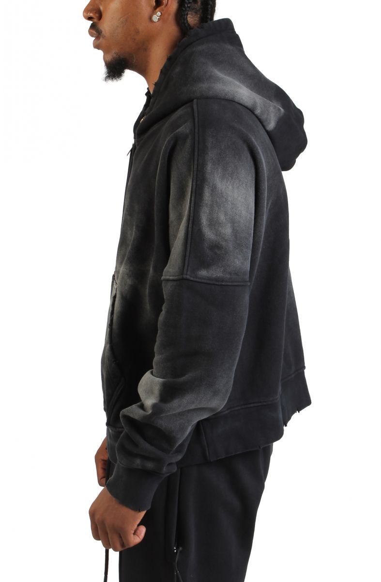 SHIEKH VENDOR Coupe Distressed Zip Hoodie COUPEHOOD001-ACID