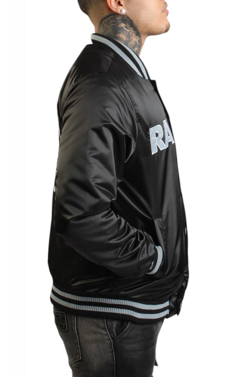 STARTER NFL Raiders Satin Bomber Jacket LS400494 RAD - Karmaloop