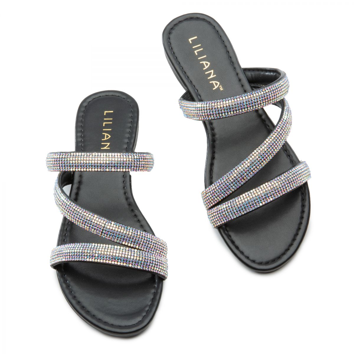 LILIANAS SHOES Muse 1 Rhinestone Sandals MUSE 1 BLK PLNDR