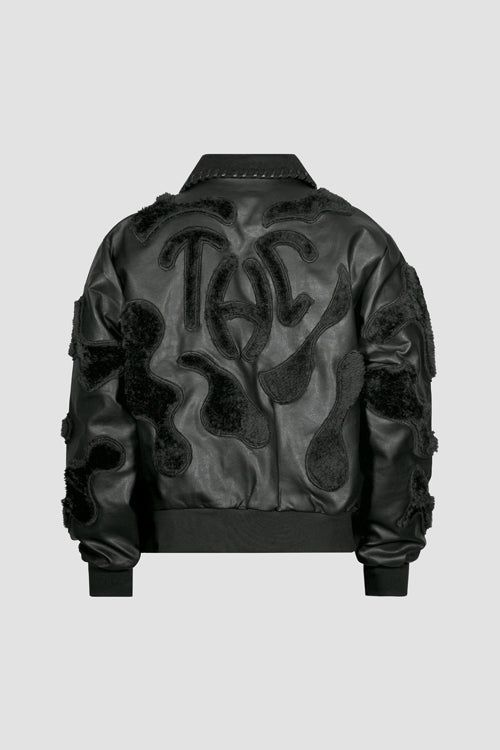 HIDEOUT Faux Fur Vegan Leather Camouflage Jacket THC-FU-XB-BLACK