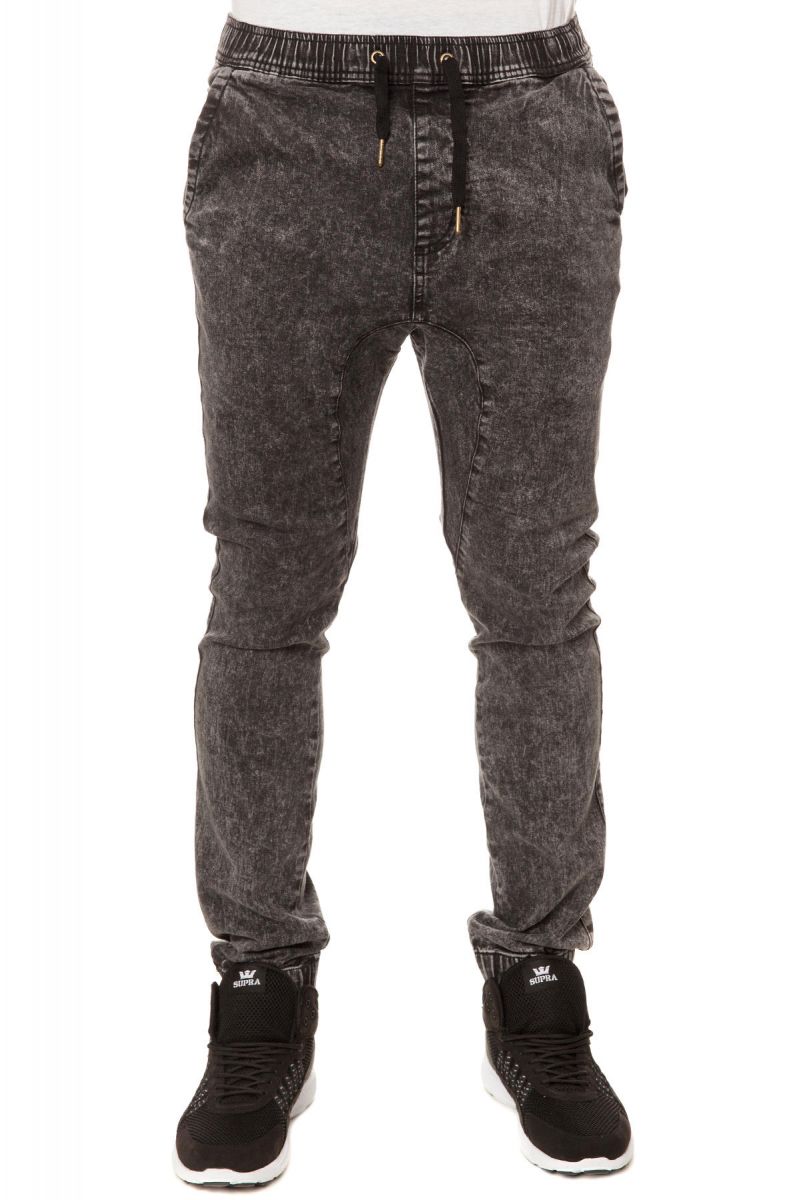 black denim joggers mens
