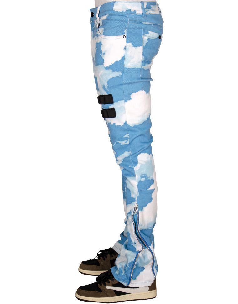 【HI FI FNK】Junk Camo Destroyed Denim DHgate.com:Perforated Light Denim Jeans | Youthful Slim-Fit