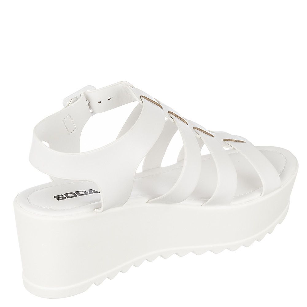 white soda platform sandals