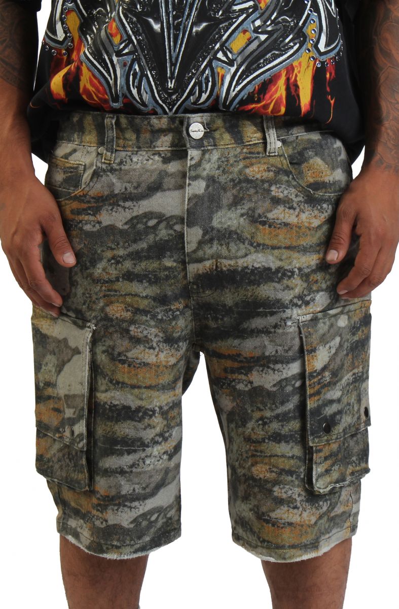 SMOKE RISE Tiger Camo Shorts JS25517SK-TIGER - Karmaloop