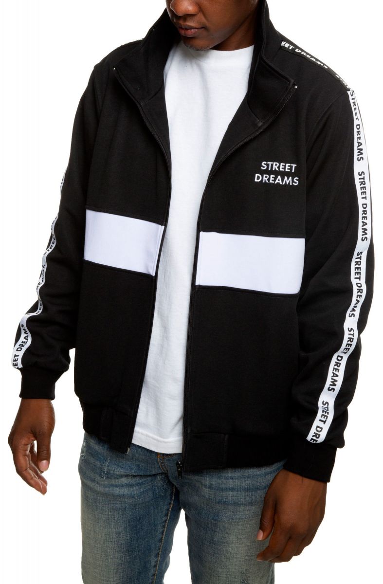 STREET DREAMS Repeat Tape Jacket in Black RT0728BLK - Karmaloop